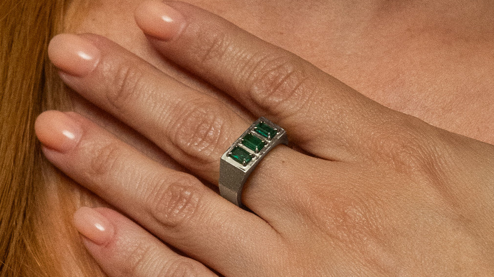 Oathbound Ring | Sterling Silver + Emerald