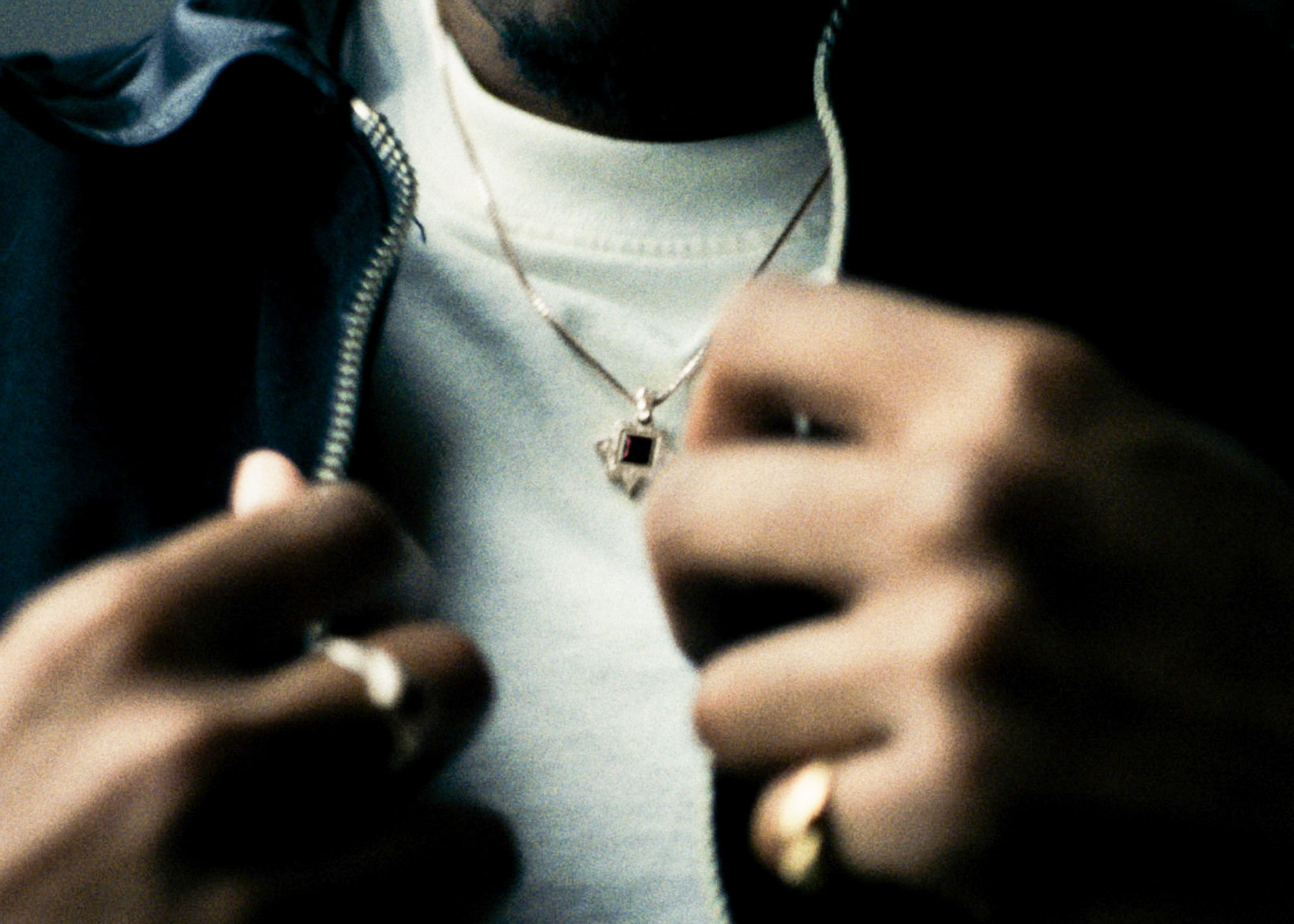 Graveshire Pendant / white gold + ruby