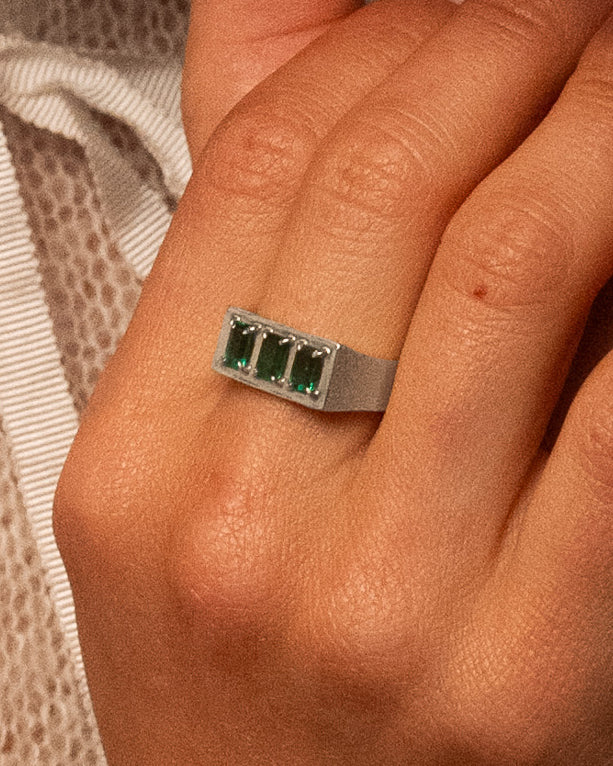 Oathbound Ring | Sterling Silver + Emerald
