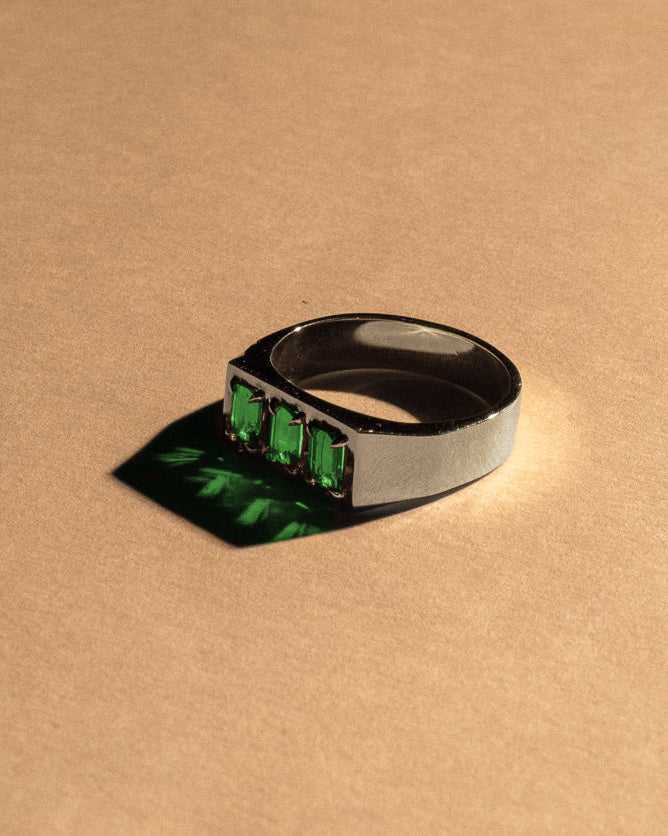 Oathbound Ring | Sterling Silver + Emerald
